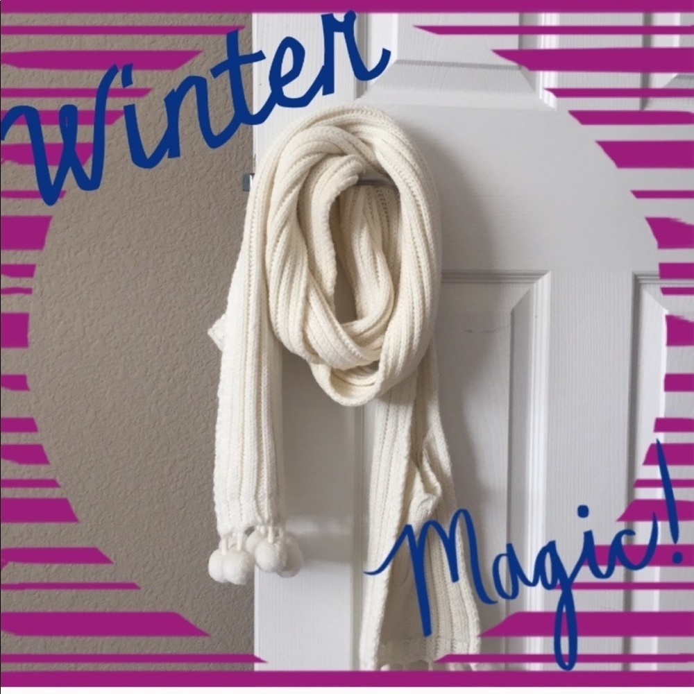 Anthropologie Cream Knit Scarf